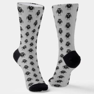 Creepy Halloween Owl Patterned Socks