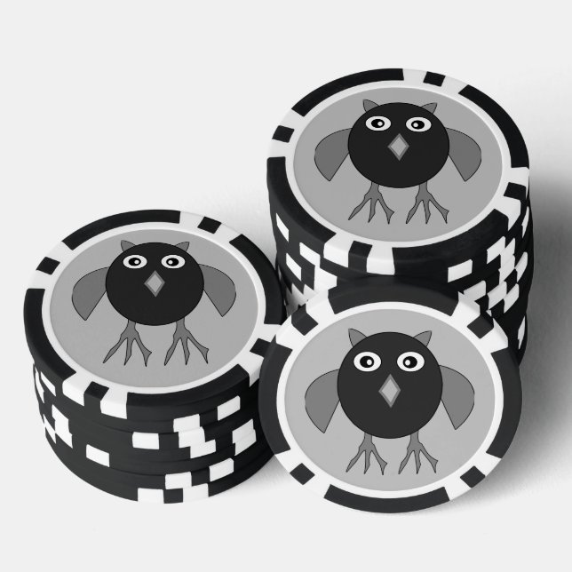 Creepy Halloween Owl Poker Chips (Stack)