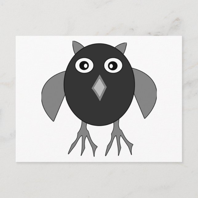 Creepy Halloween Owl Postcard (Front)