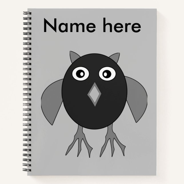 Creepy Halloween Owl Spiral Notebook (Front)