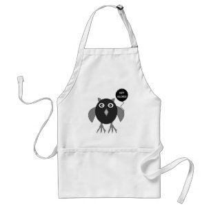 Creepy Halloween Party Owl Cooking Apron