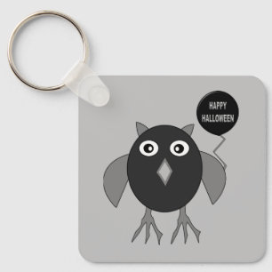 Creepy Halloween Party Owl Custom Keychain