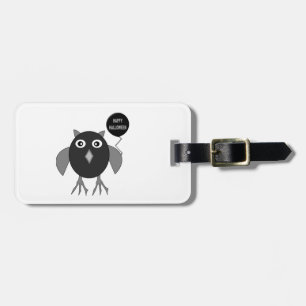 Creepy Halloween Party Owl Custom Luggage Tag