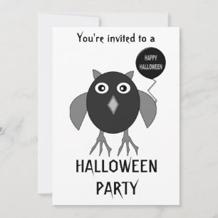 Creepy Halloween Party Owl Customizable Invitation