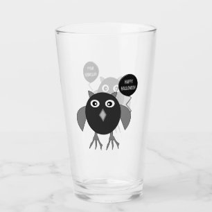 Creepy Halloween Party Owl Glass