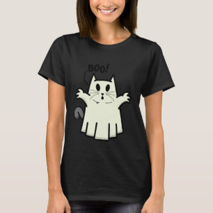 Creepy Halloween Peeking Black Cat for Feline T-Shirt
