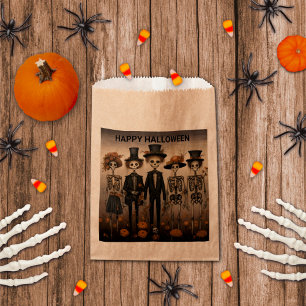 Creepy Halloween Skeletons Goody Treat Bag