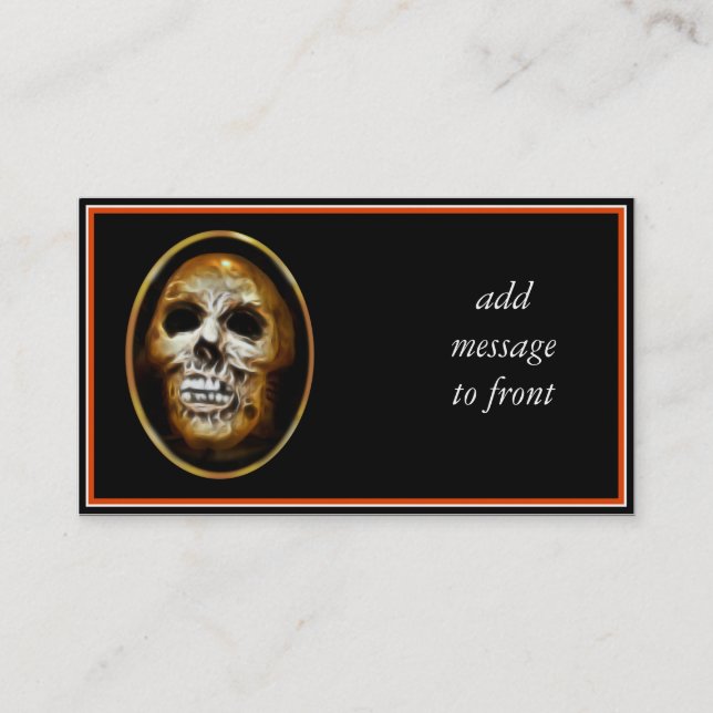 Creepy Halloween Skull Business Card (Front)