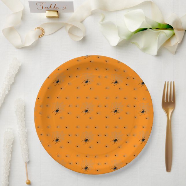 Creepy Halloween Spider Paper Plate (Wedding)