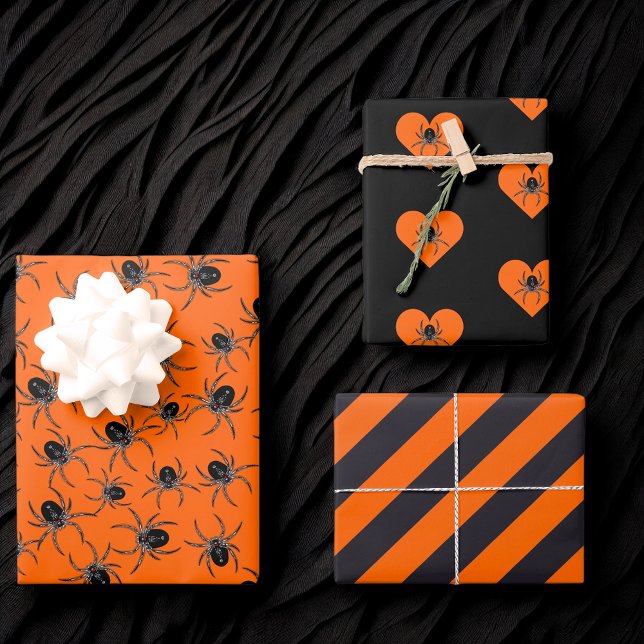 Creepy Halloween Spiders Wrapping Paper Sheet (Creator Uploaded)