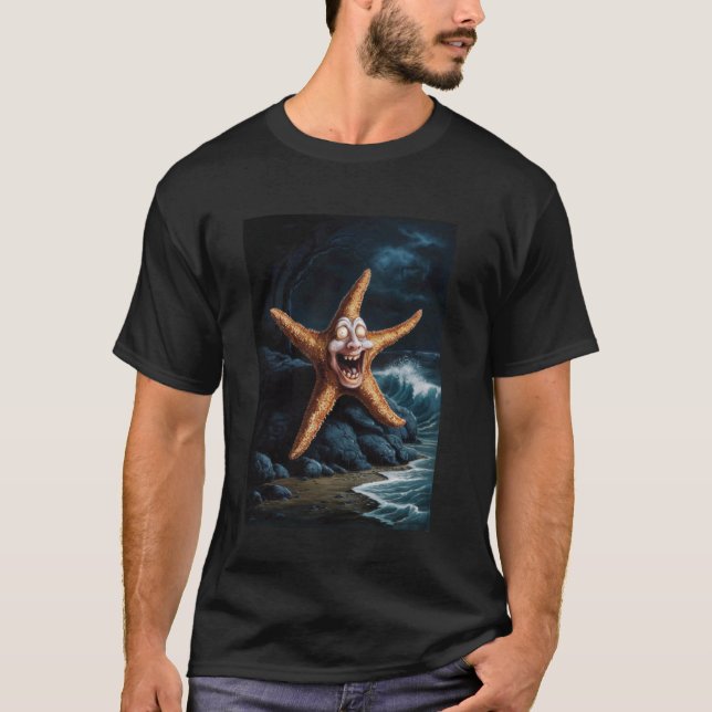 Creepy Halloween Starfish Ocean Horror Scary Under T-Shirt (Front)