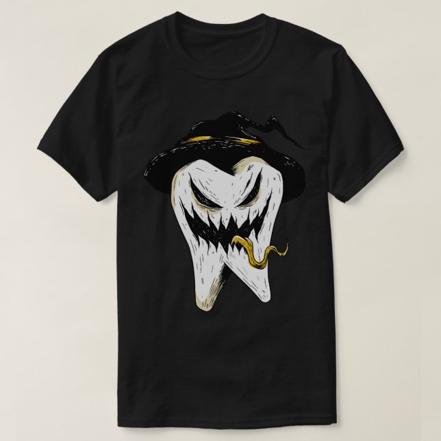 Creepy Halloween Tooth T-Shirt (Design Front)