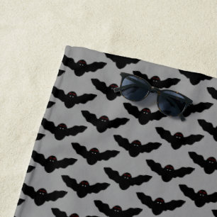 Creepy Halloween Vampire Bat Beach Towel