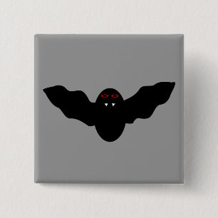 Creepy Halloween Vampire Bat Button