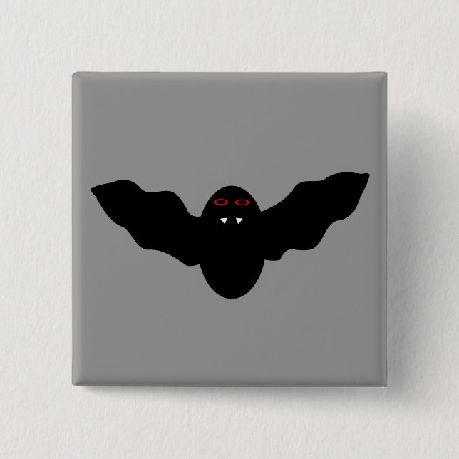 Creepy Halloween Vampire Bat Button (Front)
