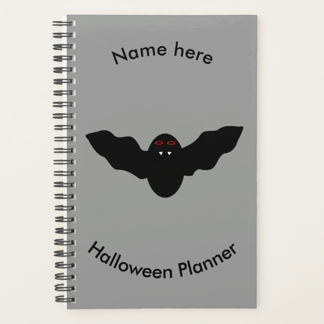 Creepy Halloween Vampire Bat Custom Planner (Front)