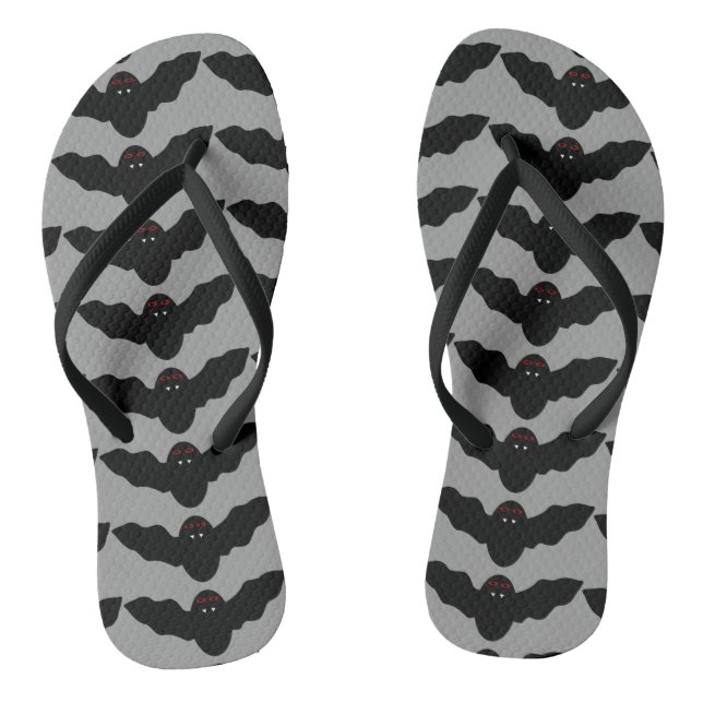 Creepy Halloween Vampire Bat Flip Flops (Footbed)