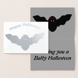 Creepy Halloween Vampire Bat Foil Card