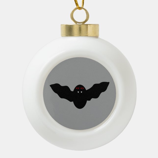 Creepy Halloween Vampire Bat Ornament (Front)