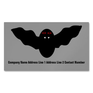 Creepy Halloween Vampire Bat Personalized Magnetic Business Card