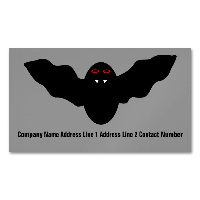 Creepy Halloween Vampire Bat Personalized Magnetic Business Card (Front)