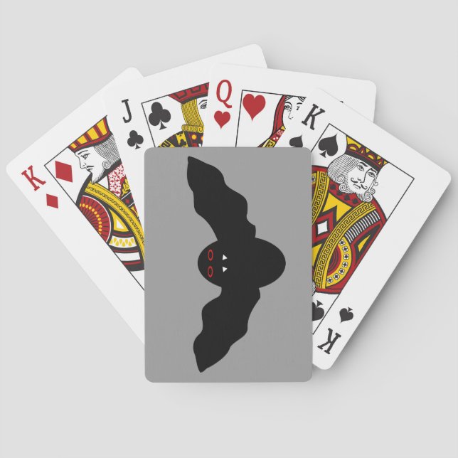 Creepy Halloween Vampire Bat Playing Cards (Back)