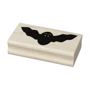 Creepy Halloween Vampire Bat Wood Art Stamp