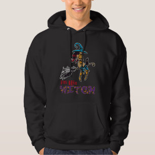 Creepy Halloween Witch Broom Ich bin sein Hexe Hoodie