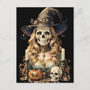 Creepy Halloween Witch Postcard