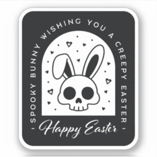 Creepy Happy Easter bunny skull gothic aesthetic