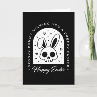 Creepy Happy Easter bunny skull gothic aesthetic Holiday Card