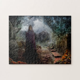 Creepy Haunted House and its Ghost Owner - Macabre Jigsaw Puzzle