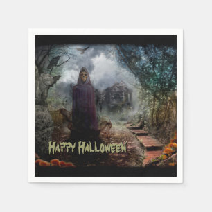 Creepy Haunted House and its Ghost Owner - Macabre Napkin