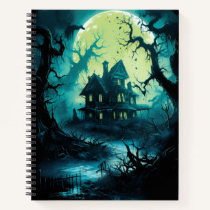 Creepy Haunted House Halloween Notebook