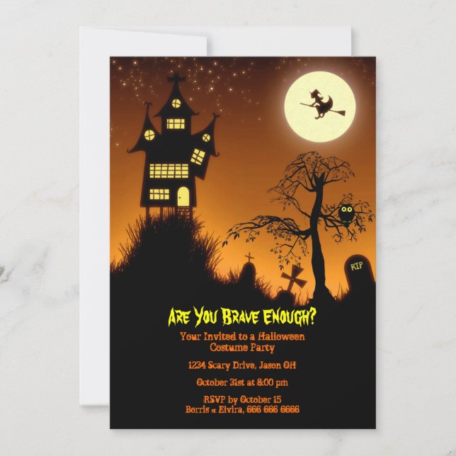 Creepy Haunted House Halloween Party Invitation (Front)