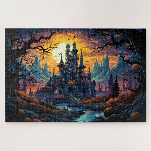 Creepy Haunted House | Happy Halloween Jigsaw Puzzle (Horizontal)
