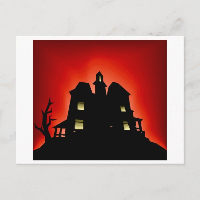 Creepy Haunted House Postcard (Front)