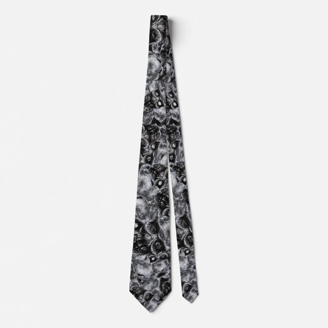 Creepy head mask motif random pattern tie (Front)