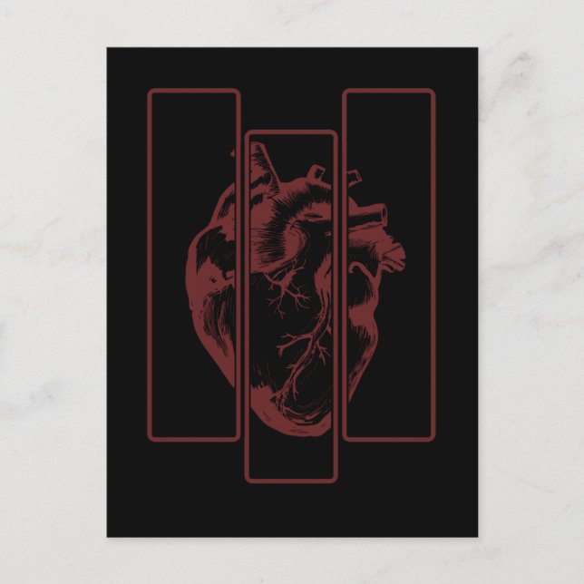 Creepy Heart Human Anatomy Witchy Emo Art Postcard (Front)