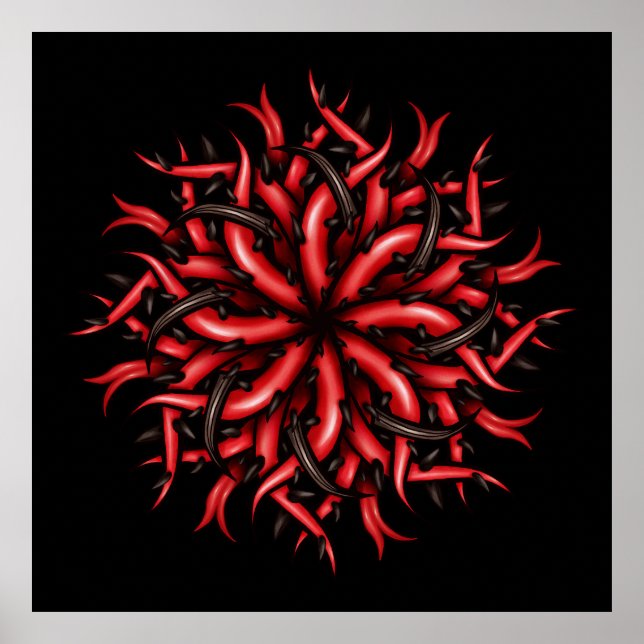 Creepy Horror Demon Tentacles Dark Art Poster (Front)