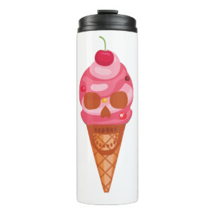 creepy ice cream skulls thermal tumbler