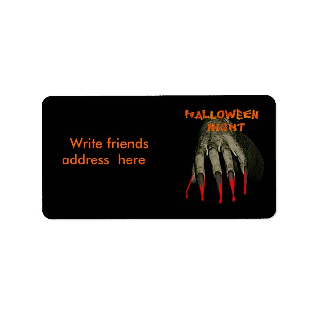 creepy  invitation label (Front)