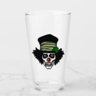 Creepy Irish Skeleton Clown Glass