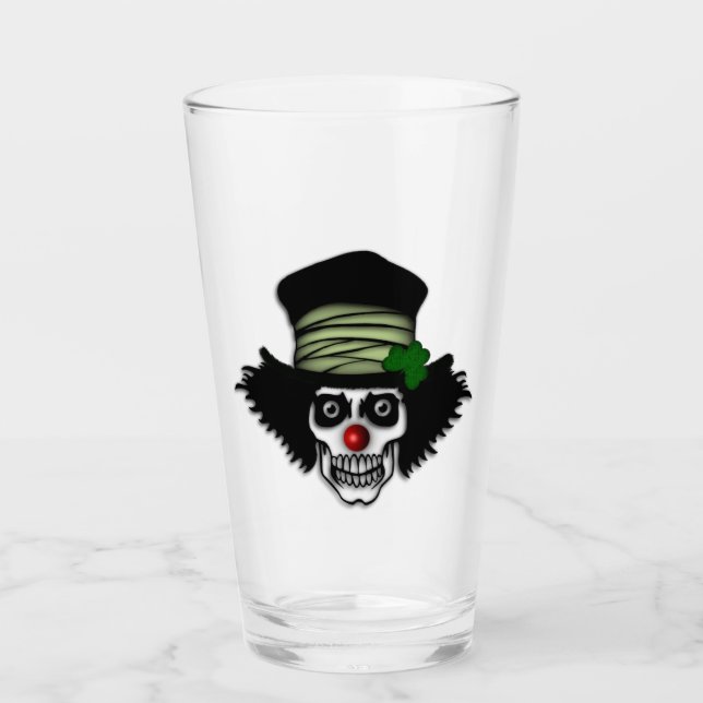 Creepy Irish Skeleton Clown Glass (Front)