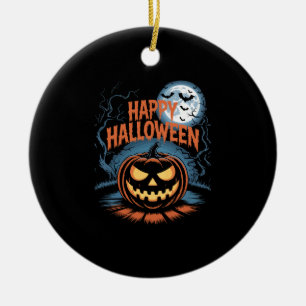 Creepy Jack O� Lantern Halloween Ceramic Ornament