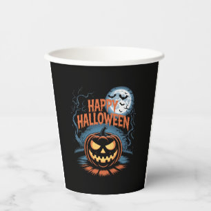 Creepy Jack O� Lantern Halloween Paper Cups