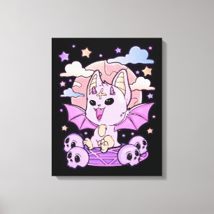Creepy Kawaii Chibi Horror Cute Creepy Pastel Goth Canvas Print