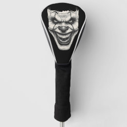 Creepy Killer Clown Smile Monochromatic  Golf Head Cover