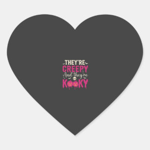 Creepy Kooky Halloween Skull Pumpkin Design_1 Heart Sticker