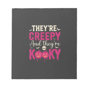 Creepy Kooky Halloween Skull Pumpkin Design_1 Notepad